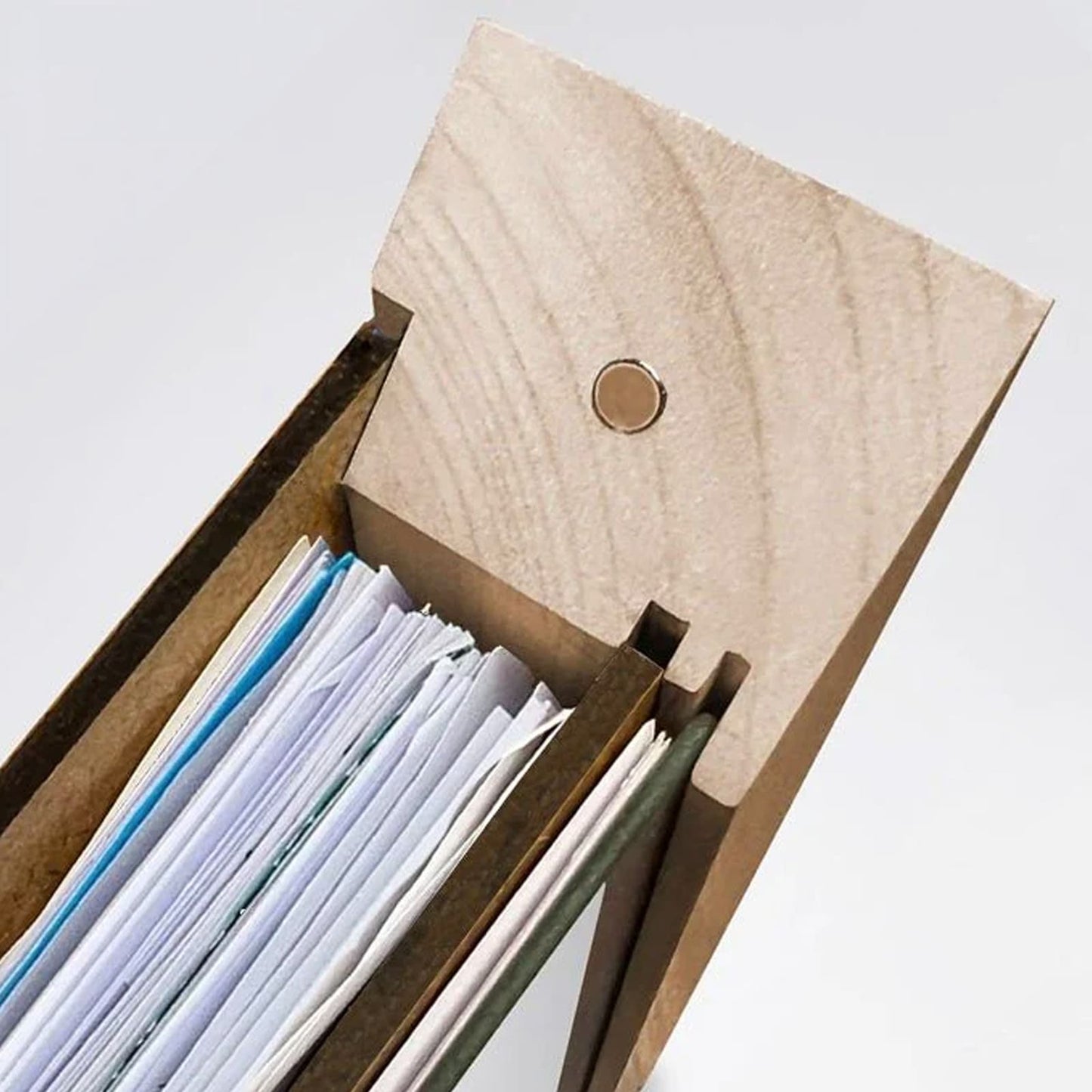 Ahorn Rahmen von oben geöffnet mit Archivfach