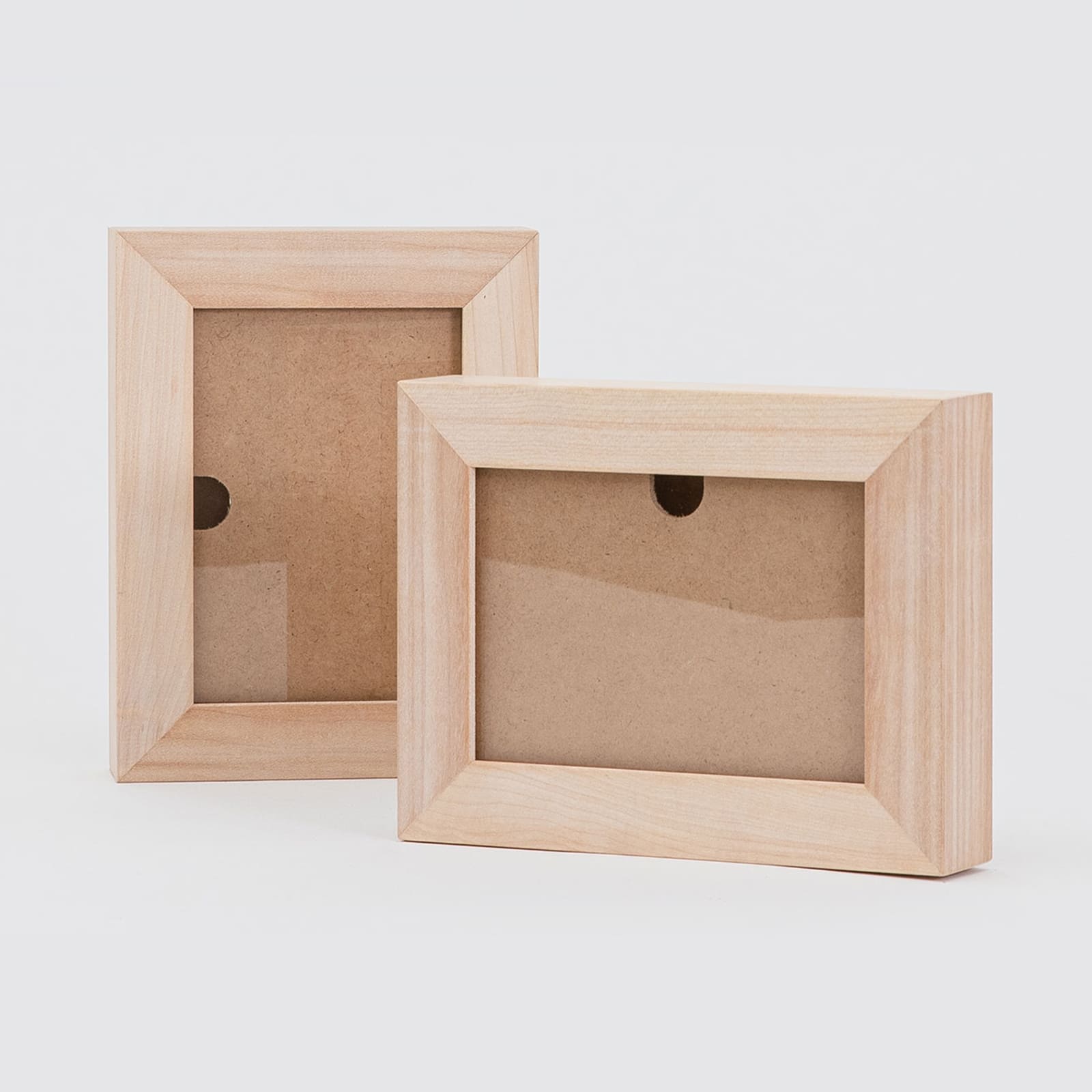 A6 Fotorahmen in Ahorn für Fotos und Postkarten mit Aufbewahrungsfach
